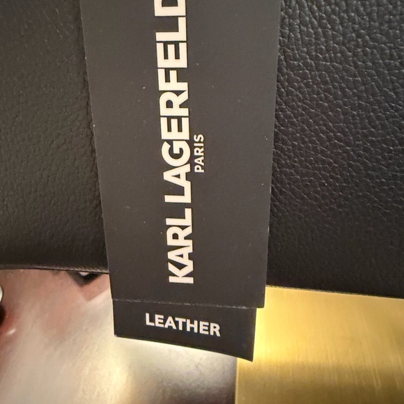 Karl lagerfeld Black leather  Chain Satchel Crossbody Purse Cerise LH4DA5DL2fq - Picture 5 of 12